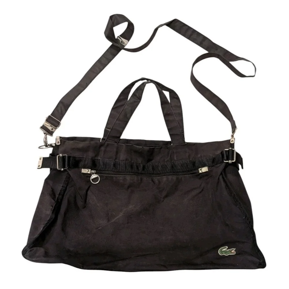 Vintage Lacoste Nylon‎ Tote Bag Black